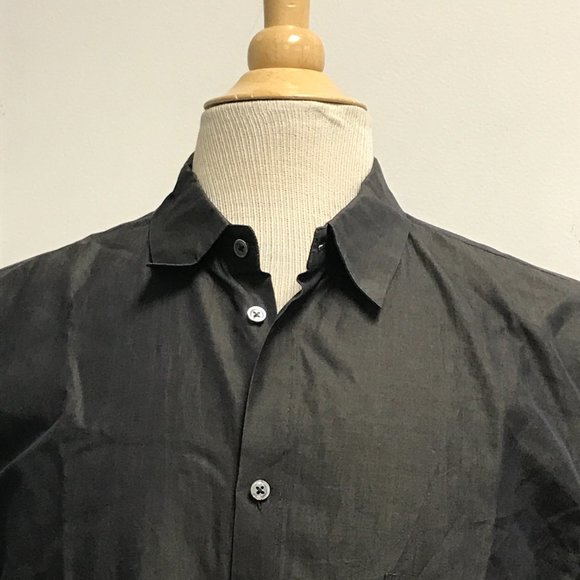 Jil Sander Men brown black iridescent cotton button up shirt made in Italy 42